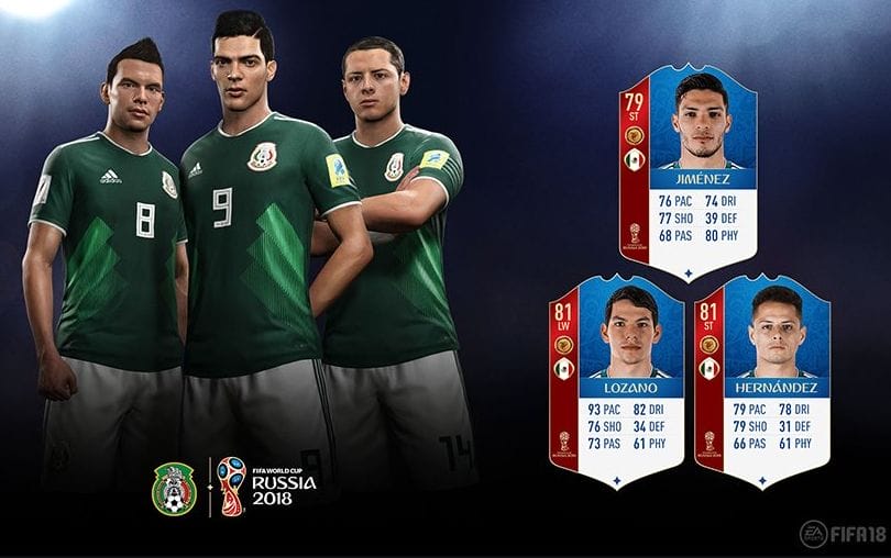Bekendmaking WK-ratings Mexico in FIFA 18